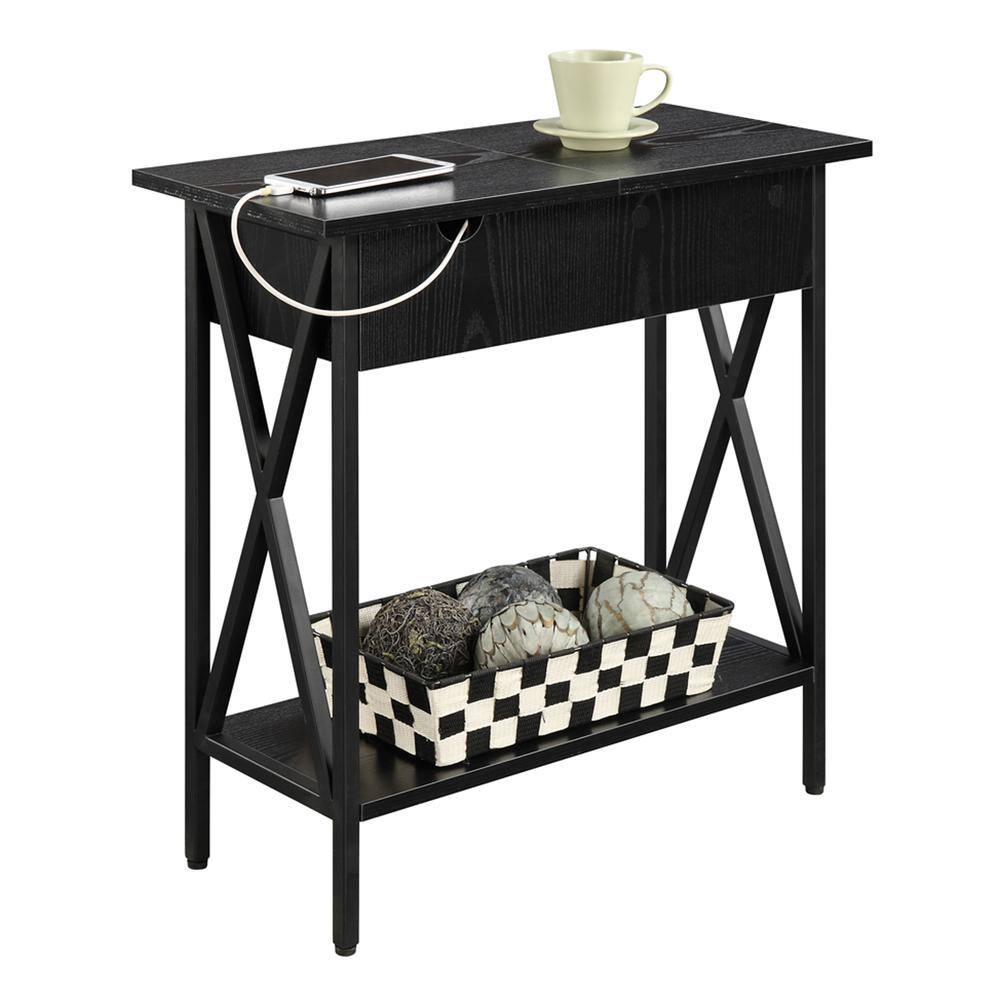 Back. Convenience Concepts - Tucson Electric Flip Top Table - Black/Black.
