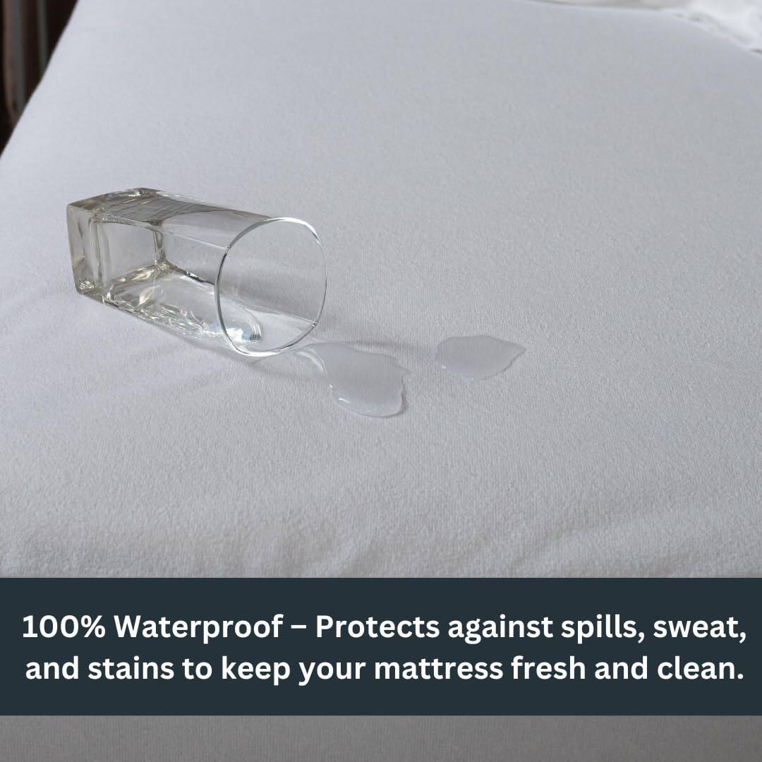 100% Waterproof – Protects against spills, sweat, and stains to keep your mattress fresh and clean.