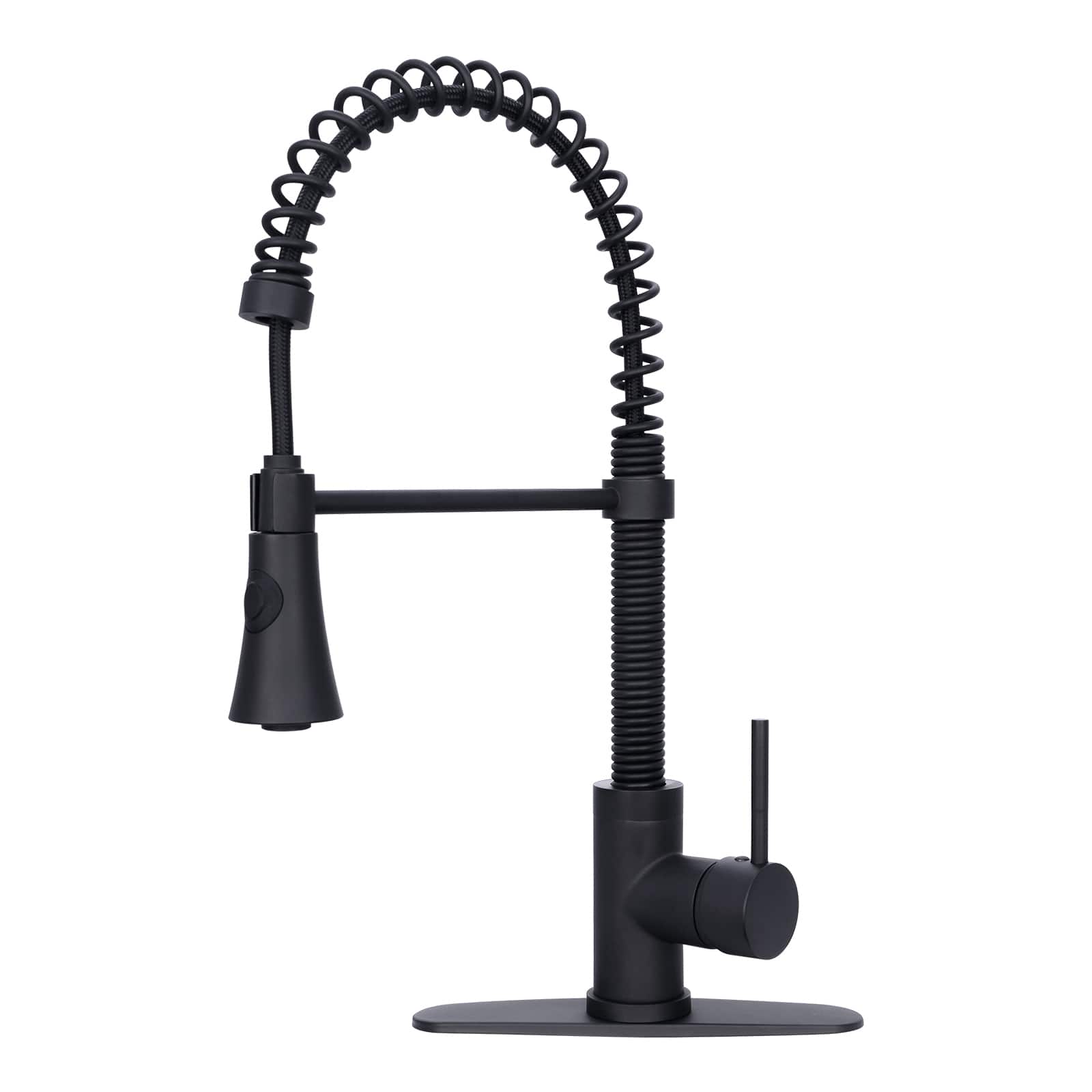 Pre-Rinse Spring Solid Brass Single Handle Kitchen Faucet with Pull Down Sprayer