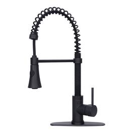 Pre-Rinse Spring Solid Brass Single Handle Kitchen Faucet with Pull Down Sprayer