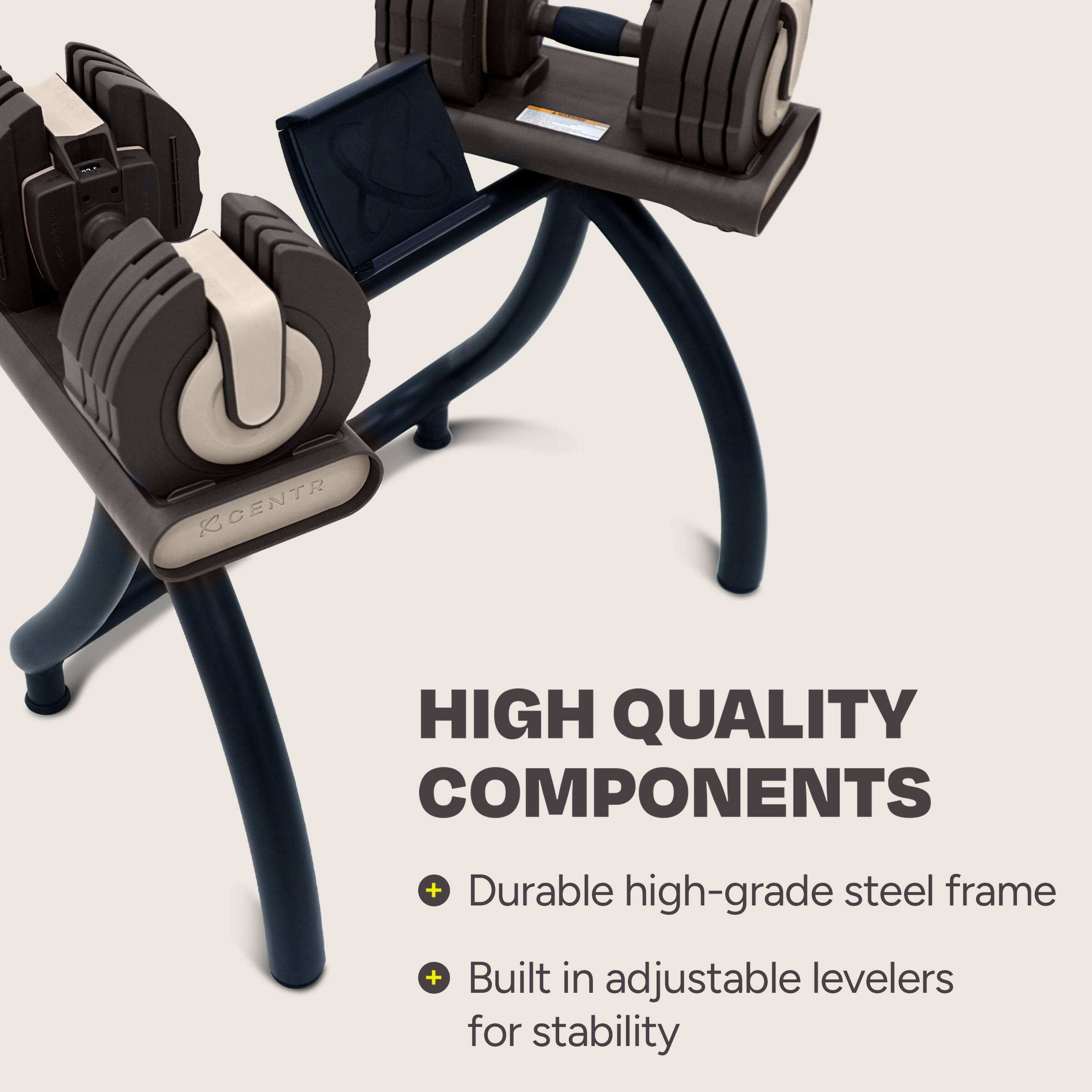 High Quality Components: Durable high-grade steel frame, built in adjustable levelers for stability.