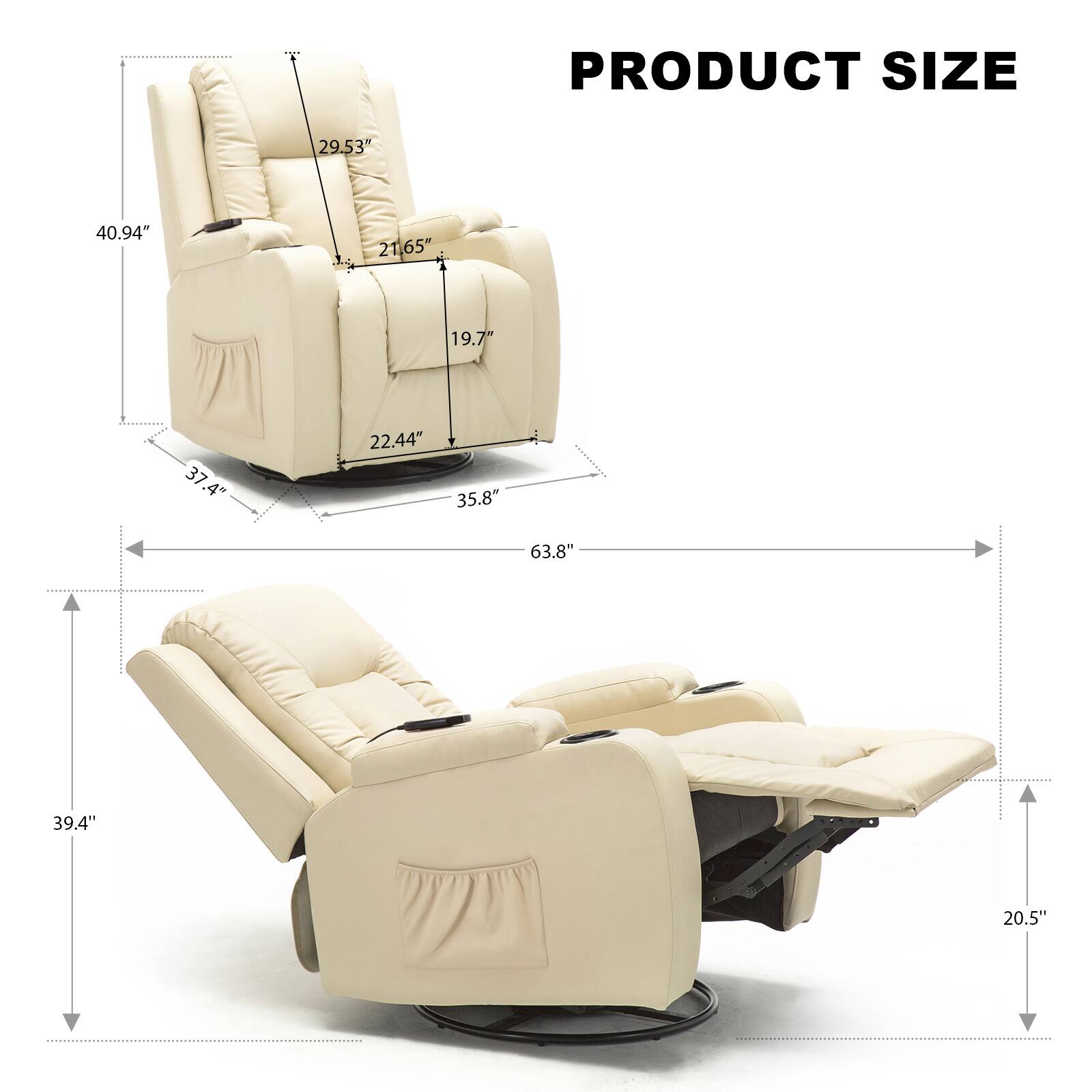 PRODUCT SIZE

29.53"
40.94"
21.65"
19.7"
37.4"
22.44"
35.8"
63.8"
39.4"
20.5"