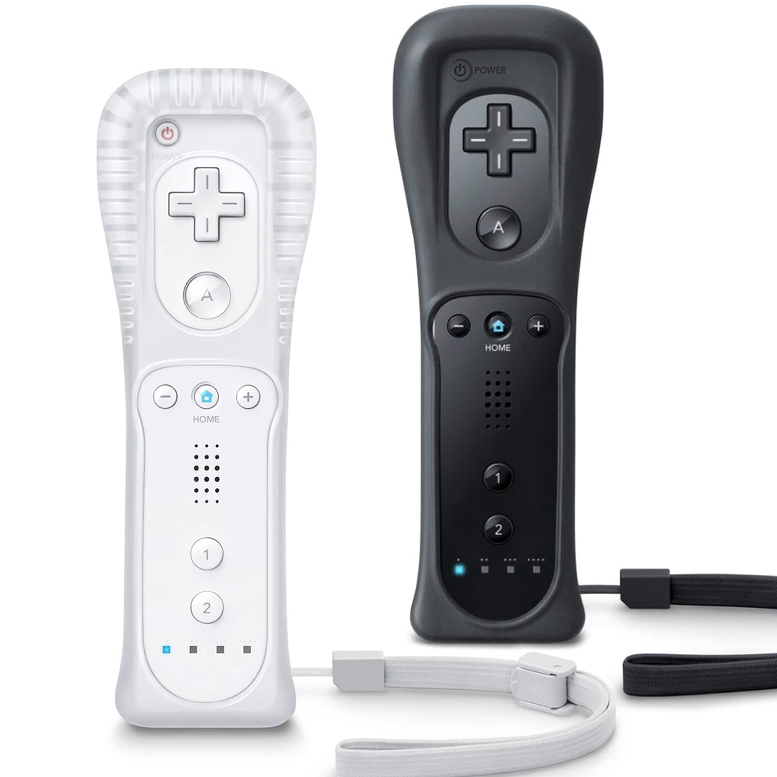 Dazzling Pops - remote controller for wii u with silicone case and wrist strap - White & Black
