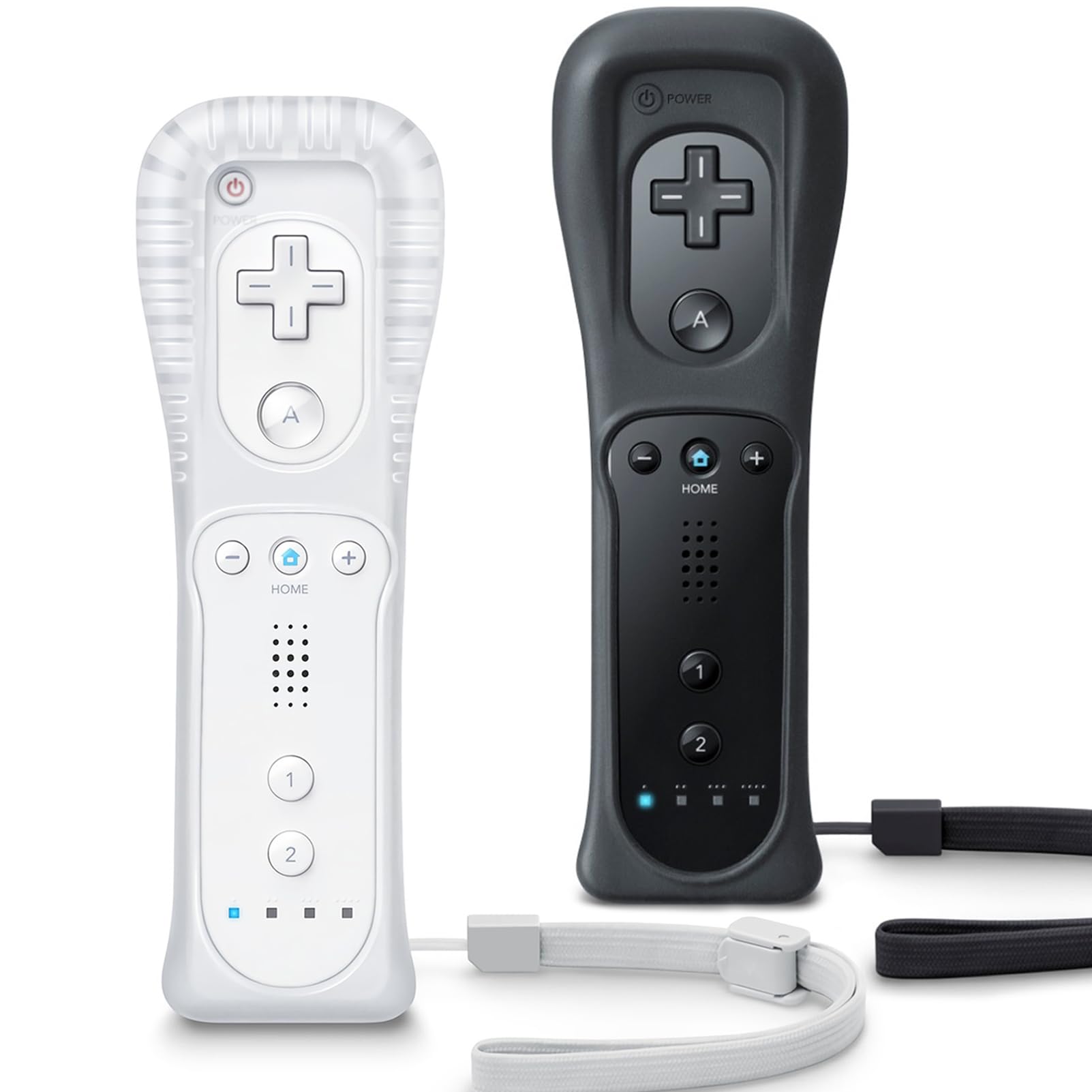 Dazzling Pops - remote controller for wii u with silicone case and wrist strap - White & Black