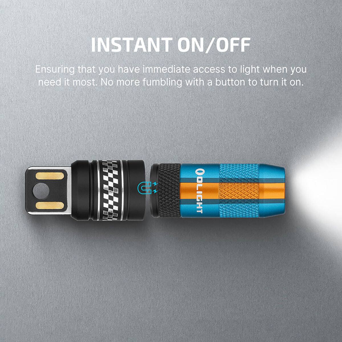 INSTANT ON/OFF  
Ensuring that you have immediate access to light when you need it most. No more fumbling with a button to turn it on.  
C1 OLIGHT