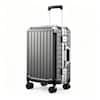 Front. LUGGEX - LUGGEX Carry On Hardside PC Luggage 8010S Aluminum Frame Zipperless - ZX-Core - Charcoal Metallic.