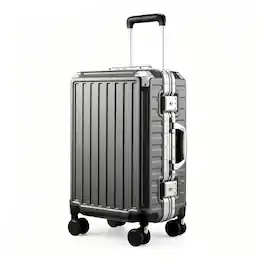 LUGGEX - Carry On Aluminum Frame Zipperless Polycarbonate Hardside Luggage - ZX-Core - Charcoal Metallic