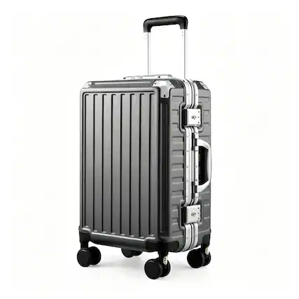 Front. LUGGEX - LUGGEX Carry On Hardside PC Luggage 8010S Aluminum Frame Zipperless - ZX-Core - Charcoal Metallic.