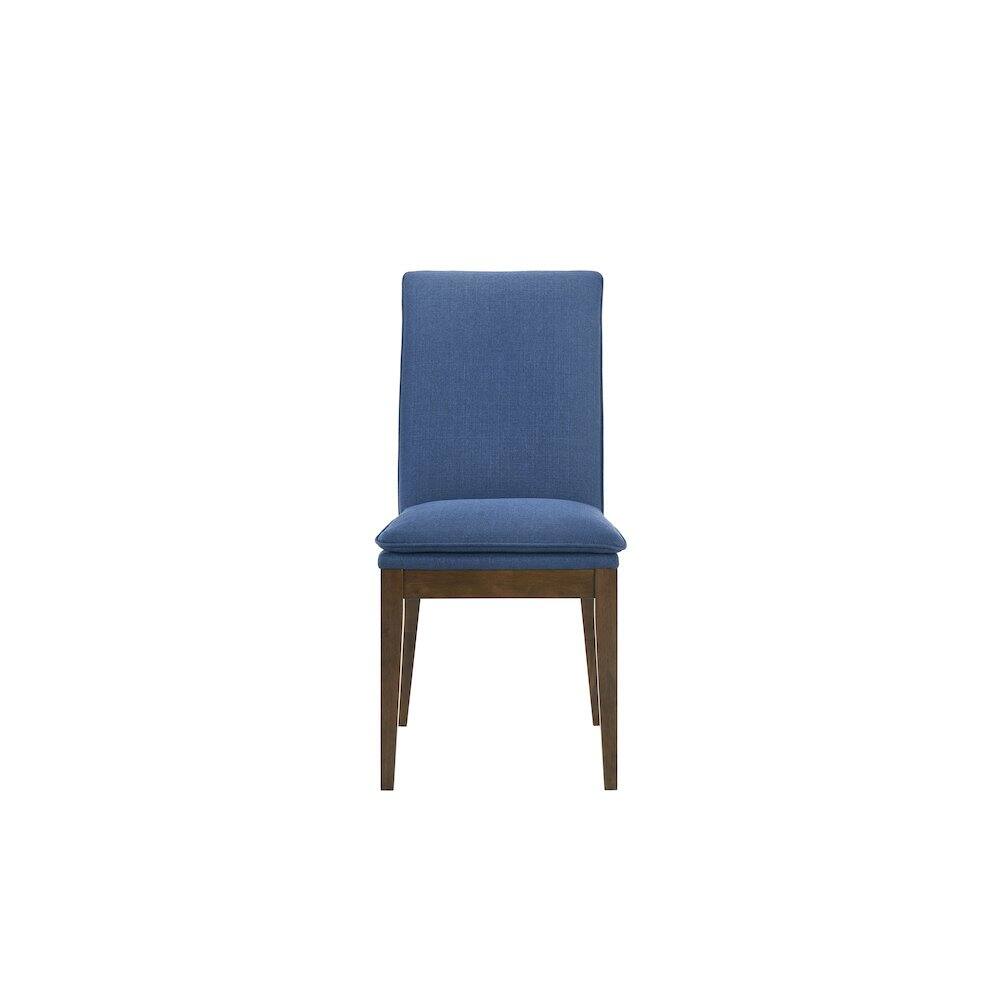 Alt View 2. New Classic Furniture - Maggie Dining Chair W/Blue Cushion-Walnut (2pcs) - Brown.