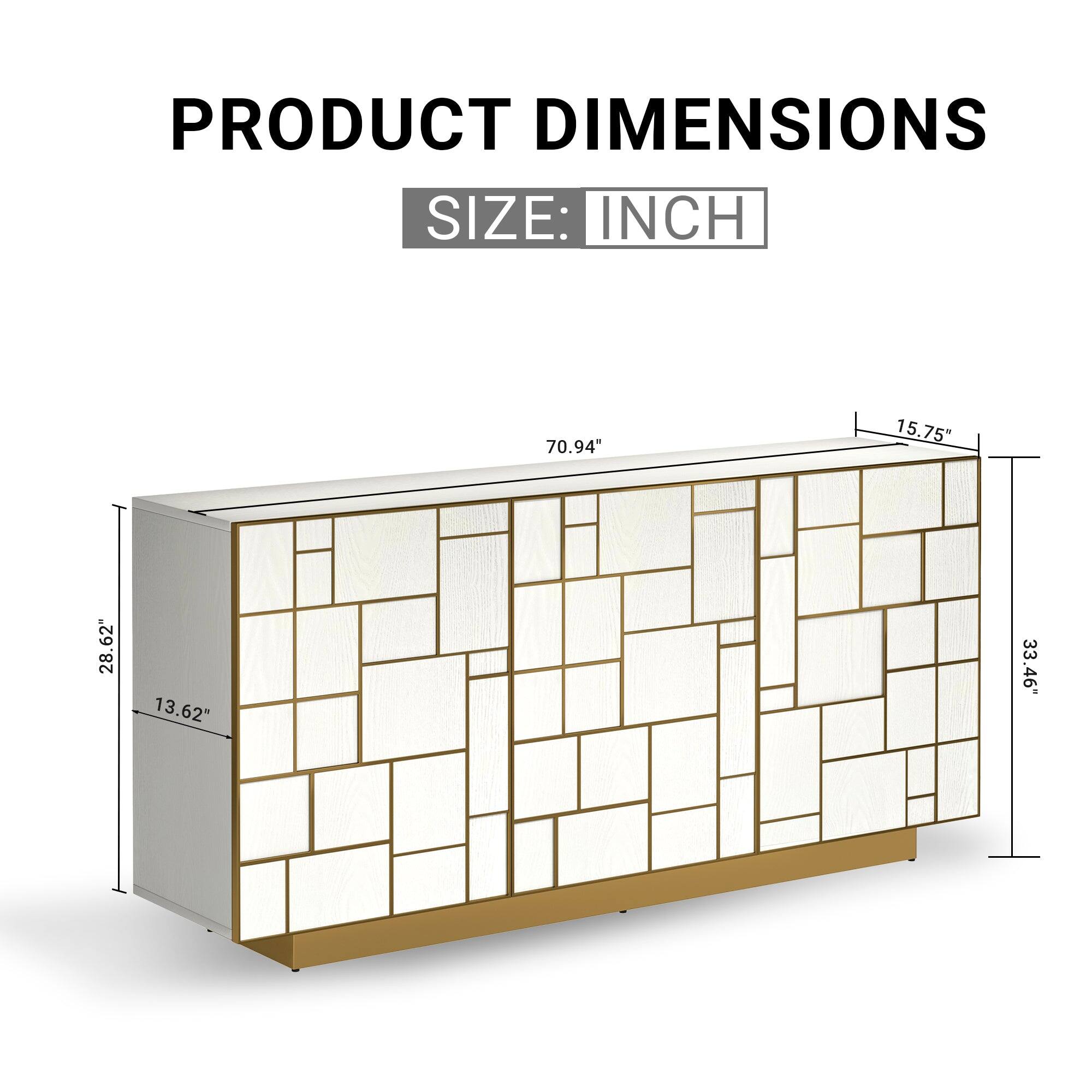 PRODUCT DIMENSIONS  
SIZE: INCH  
70.94" 15.75" 28.62" 13.62" 33.46"