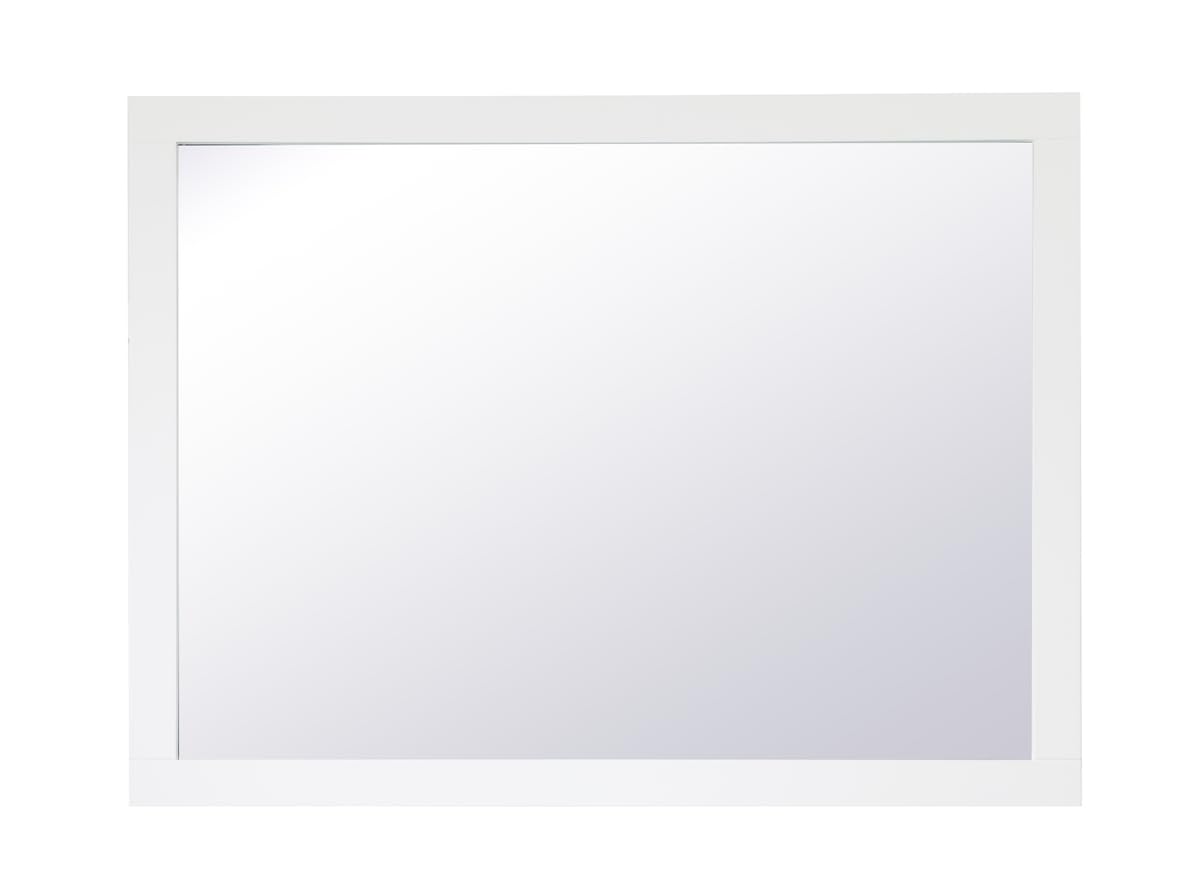 Left. Elegant Decor - Aqua rectangle vanity mirror 48 inch in White - White.