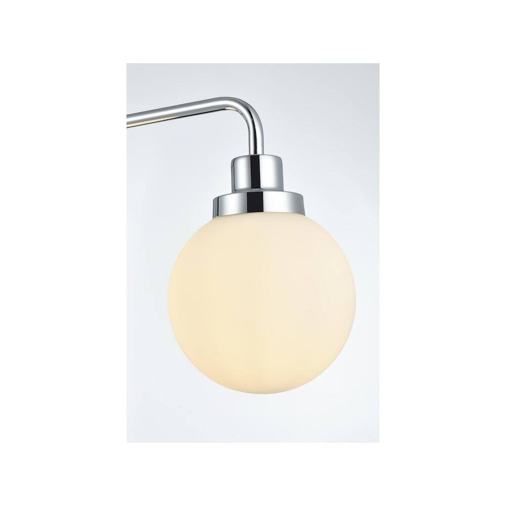Alt View 3. Living District - Hanson 37 inch Wall Sconce in Chrome - Chrome And Opal White.