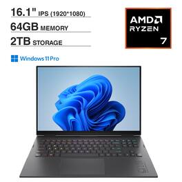 HP - OMEN 16 Gaming Laptop (Ryzen 7 5800H, 64GB, 2TB SSD, 16.1, (1920x1080), RTX 3050 Ti, Win 11 Pro ) - Black