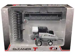 SpecCast Collectibles - Gleaner T81 Combine with Grain Head and 12 Row Corn Head Gray 1/64 Diecast Model by SpecCast