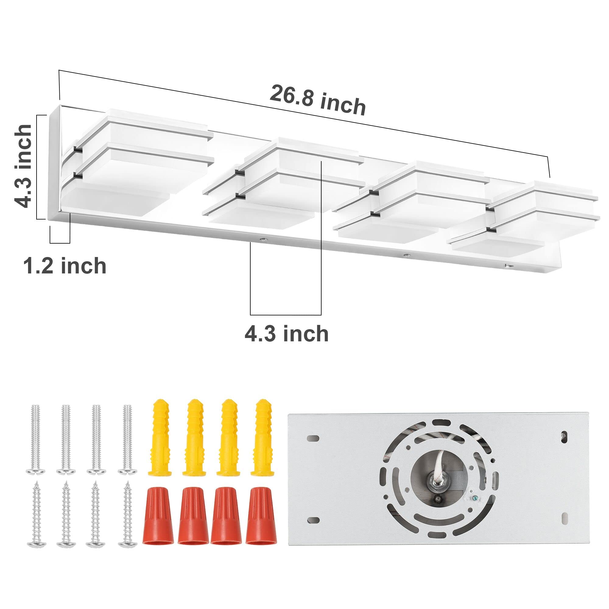 - 26.8 inch
- 4.3 inch
- 1.2 inch
- 4.3 inch