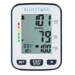 Home Collection - Bluestone Automatic Wrist Blood Pressure & Pulse Monitor with One-Touch Operation + Case - White / Gray