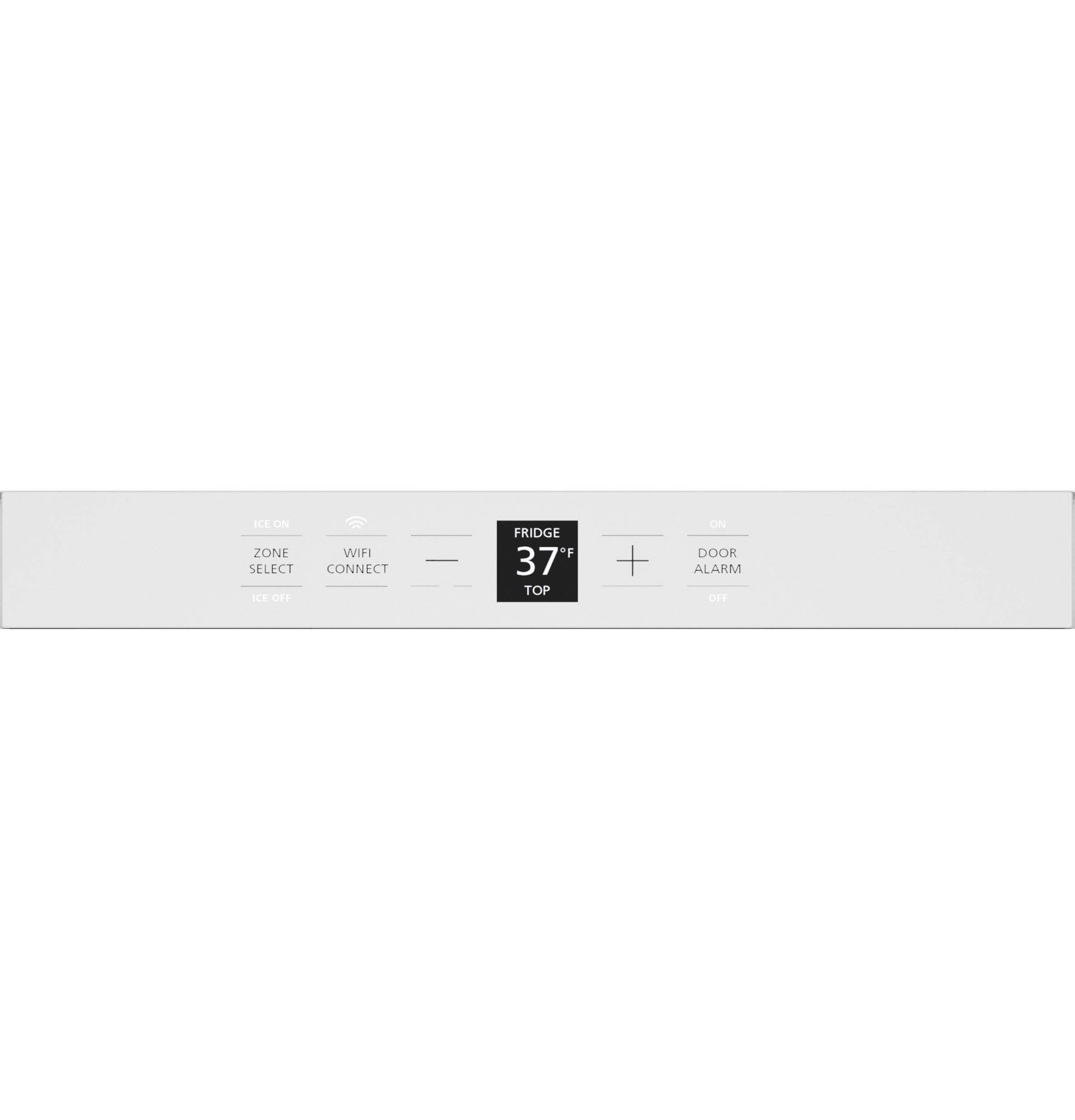 ICE ON ZONE SELECT ICE OFF  
WIFI CONNECT  
FRIDGE 37°F TOP  
ON DOOR ALARM OFF