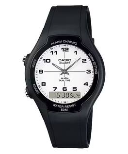 Casio - Men’s Resin Analog-Digital Watch - AW-90H-7BV - Black