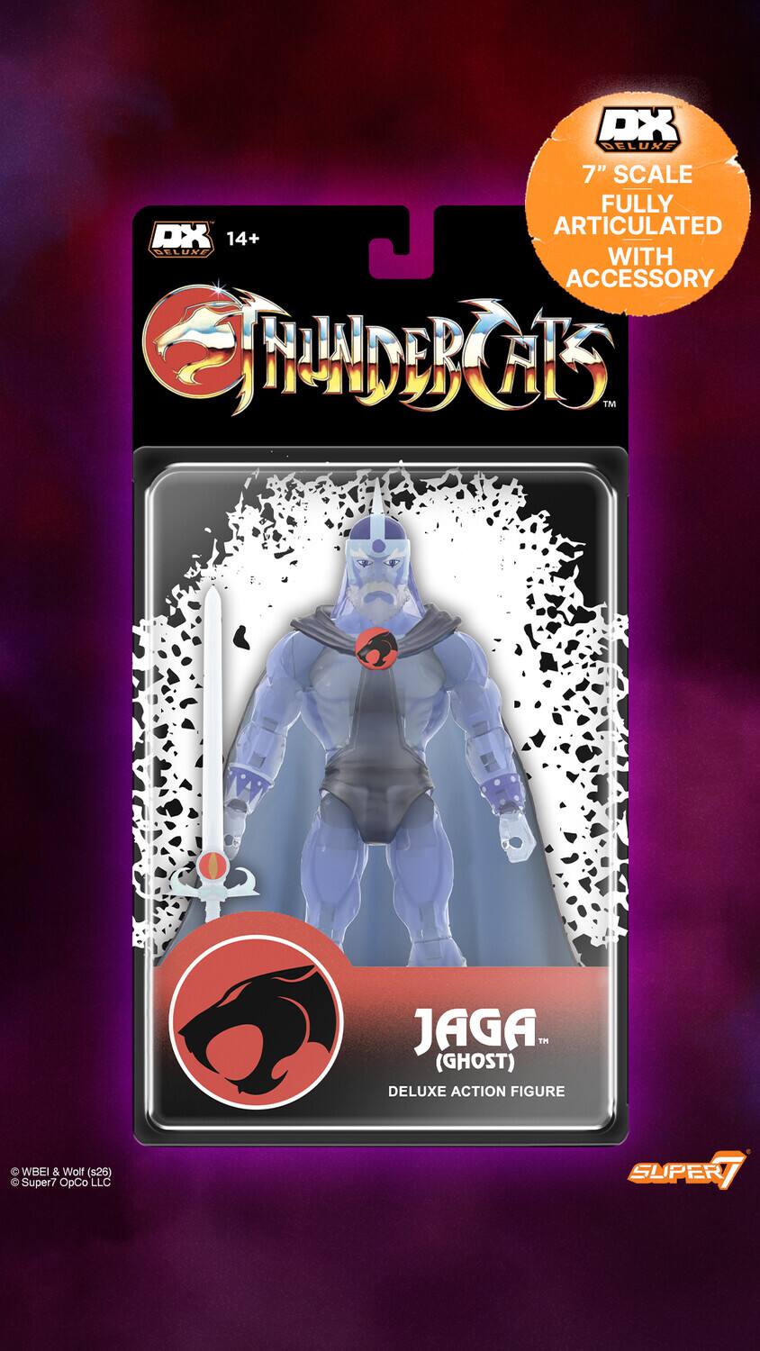DX GELUXE 7" SCALE FULLY DX ARTICULATED 14+ GLUAD WITH ACCESSORY GRBG TM JAGA. TM (GHOST) DELUXE ACTION FIGURE WBEI & Wolf (S26) Super7 OpCo LLC SUPERT SUPER