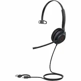Yealink - USB Wired Headset - Microsoft Teams Certification - Mono - USB Type A, USB Type C - Wired - 32 Ohm - 20 Hz to 20 - Red
