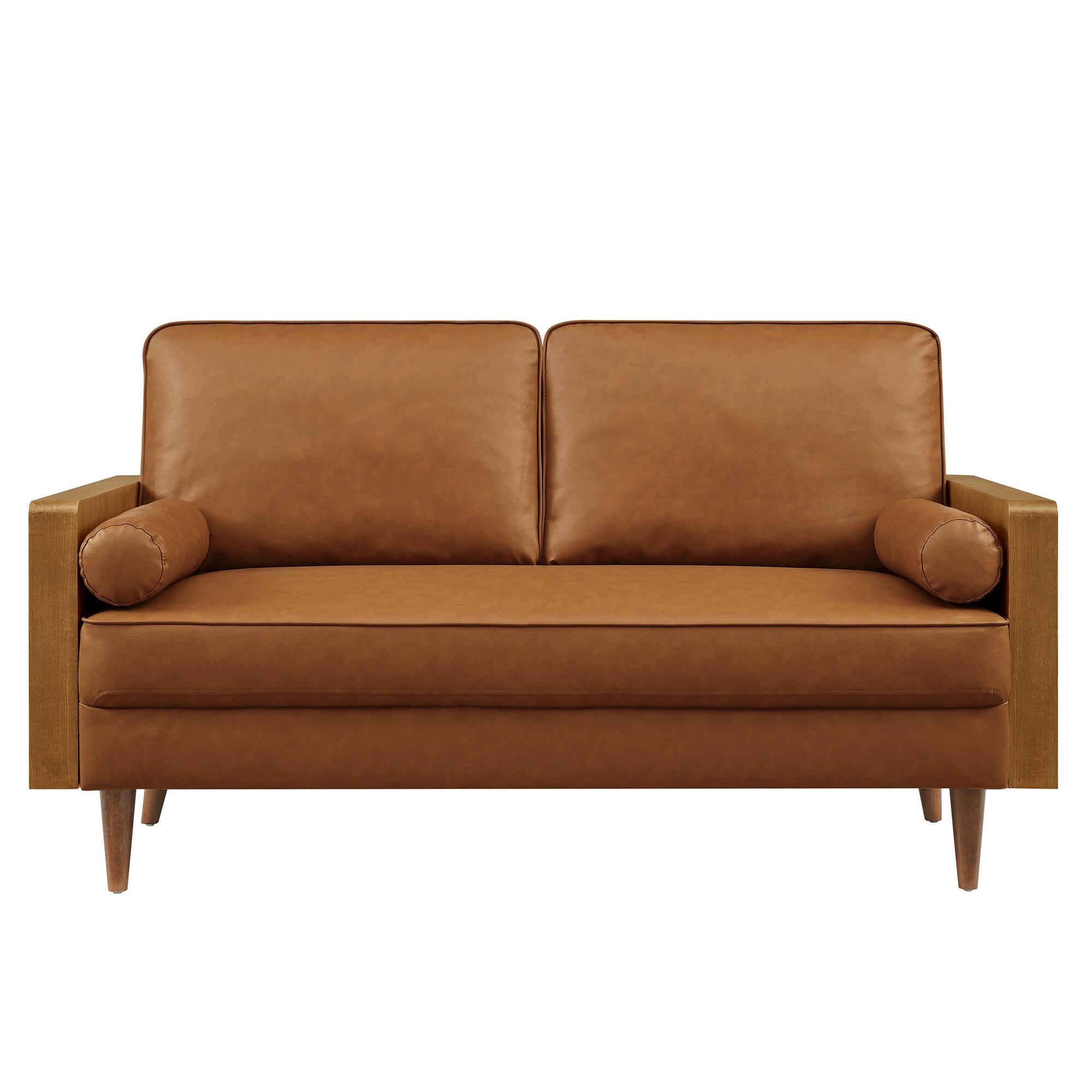 Alt View 4. Modway - Kellan Loveseat - Walnut Tan.