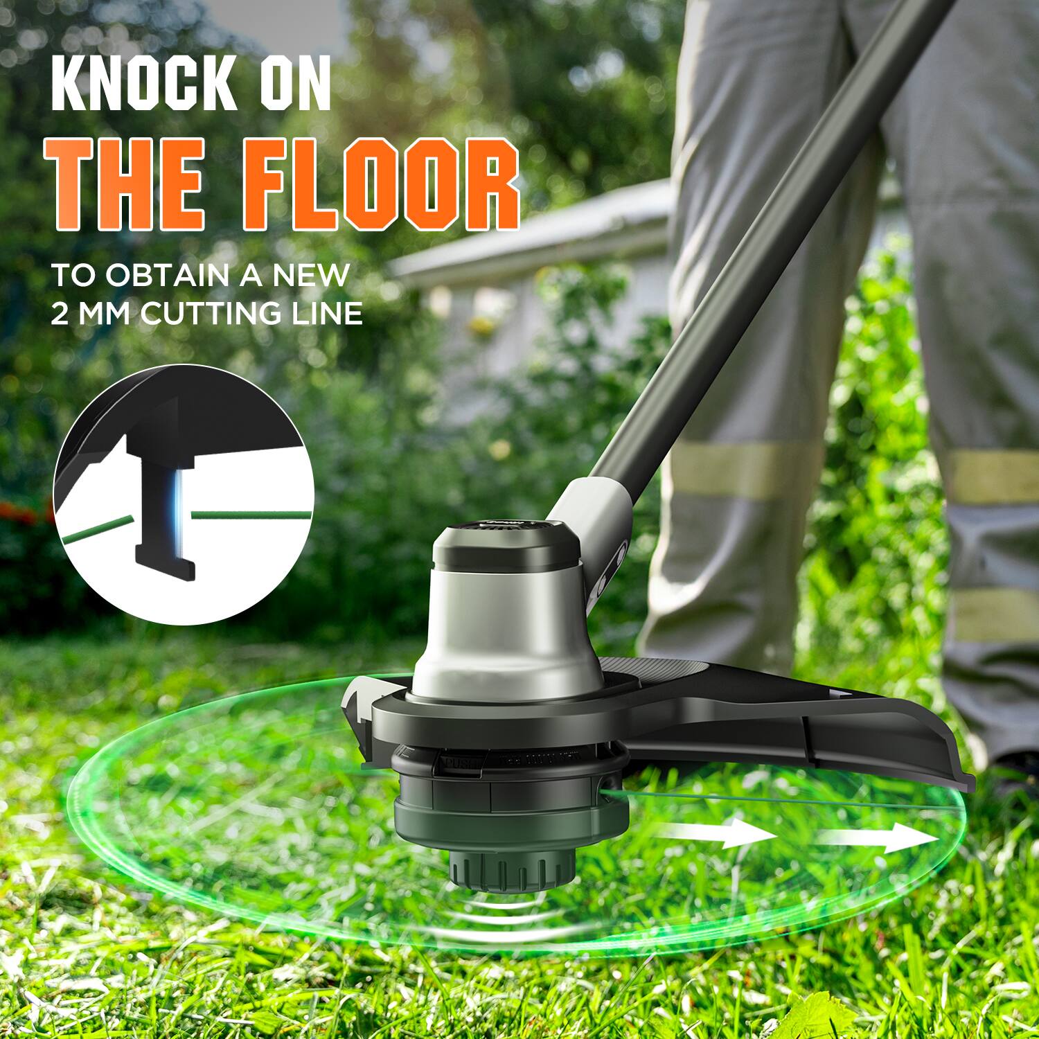 KNOCK ON THE FLOOR TO OBTAIN A NEW 2 MM CUTTING LINE