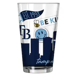 Logo Brands - Tampa Bay Rays 16oz. Native Pint Glass - Multicolor
