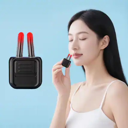 Front. Morfone - Portable Infrared Nasal Relief Device 3 Level Adjustable Treatment Device for Allergic Rhinitis and Nasal Congestion - Black.