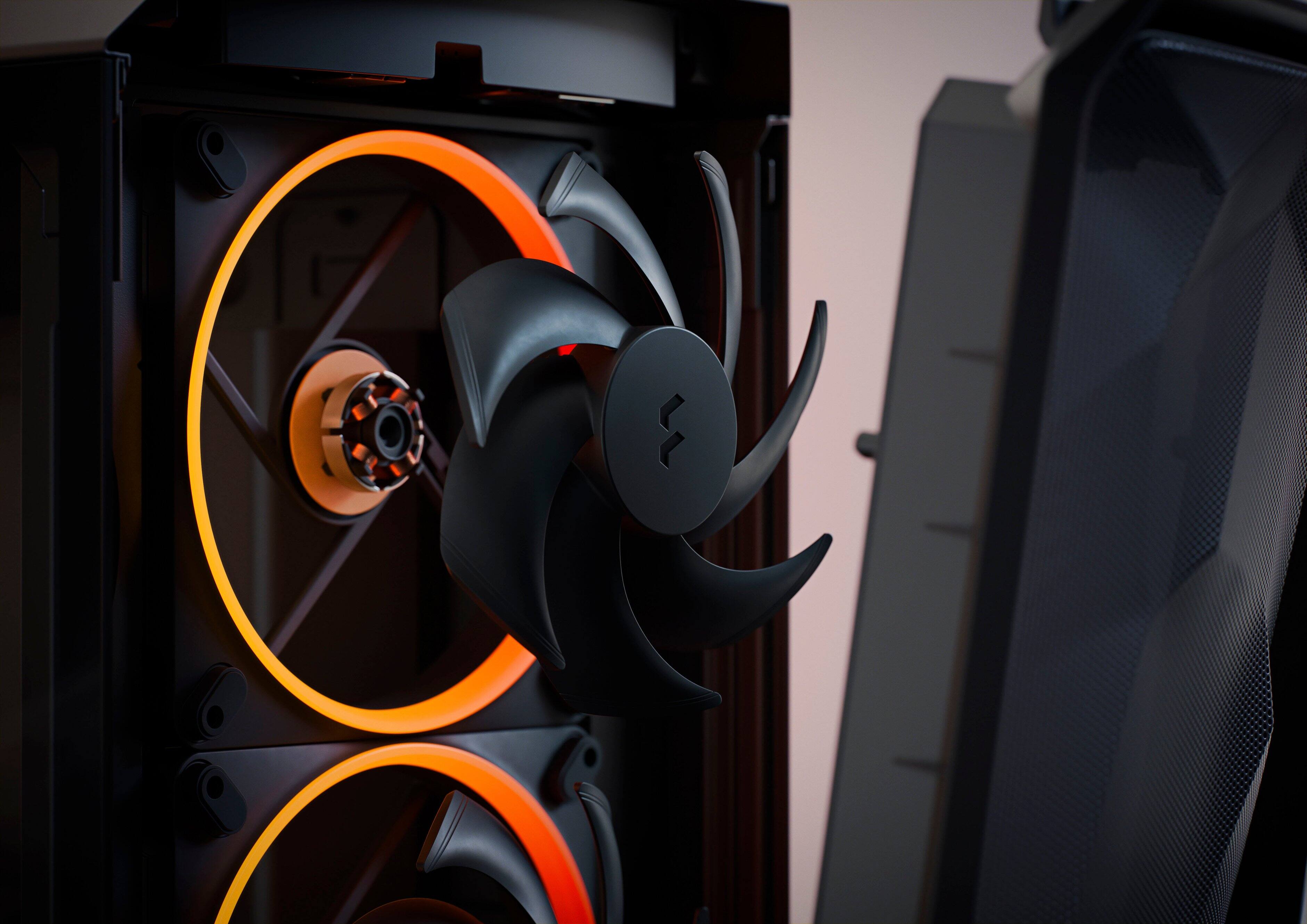 Alt View 14. Fractal Design - Meshify 3 RGB ATX mATX Black Chassis with Light Tinted TG Side Panel Mid-Tower PC Case - Black.