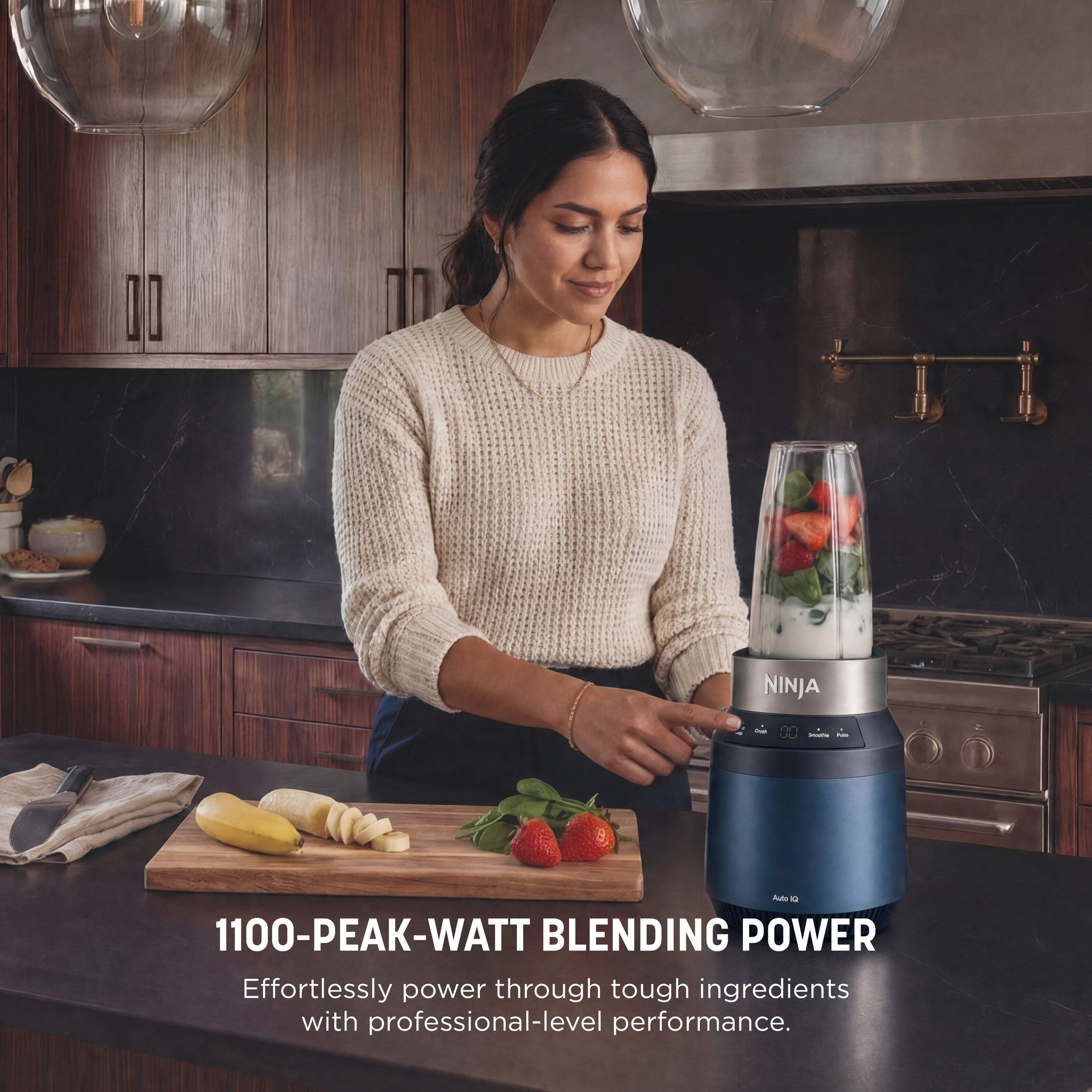 NINJA

1100-PEAK-WATT BLENDING POWER

Effortlessly power through tough ingredients with professional-level performance.
