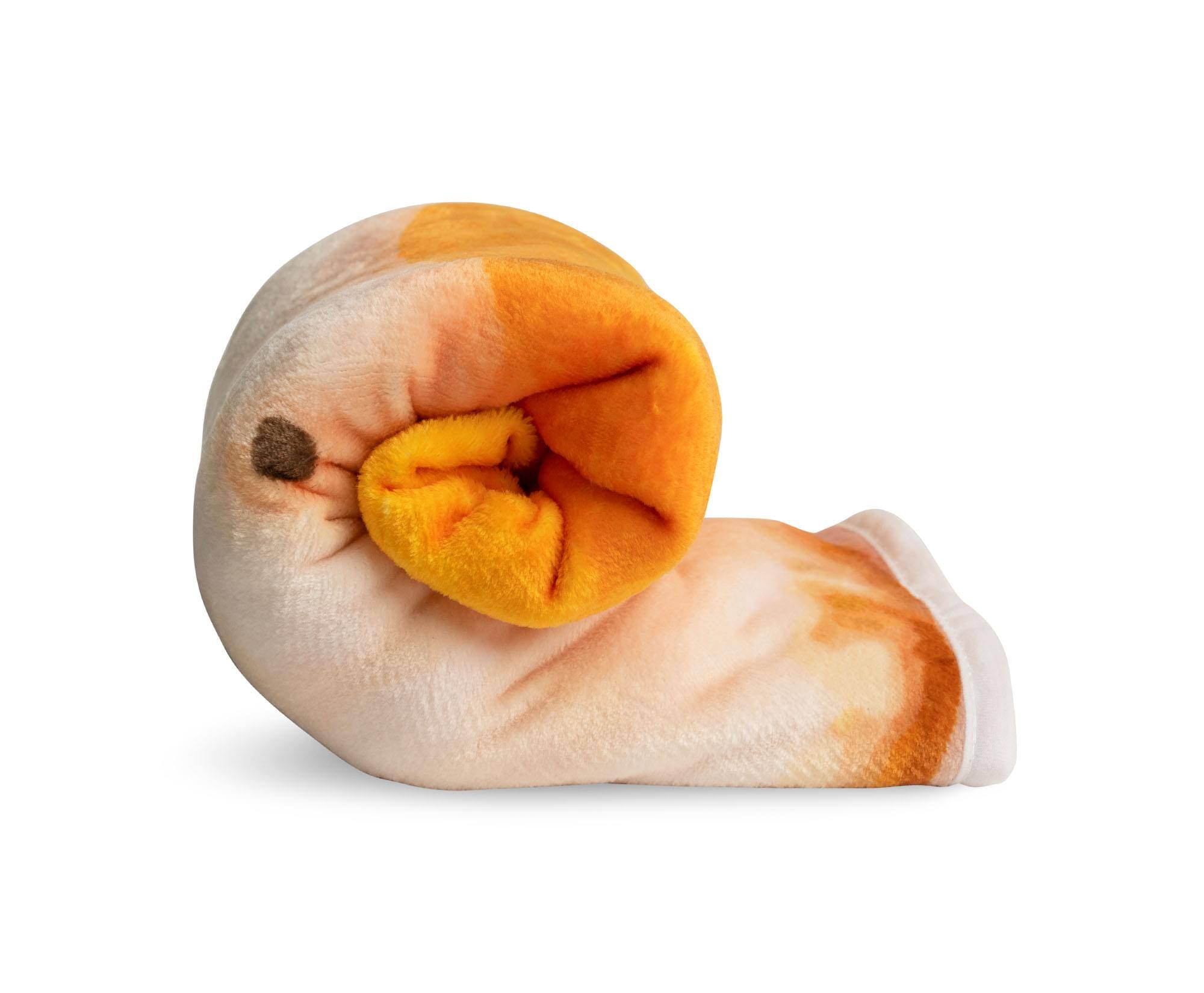 Alt View 10. Toynk - Fried Egg Round Fleece Throw Blanket | 60 Inches - Orange.