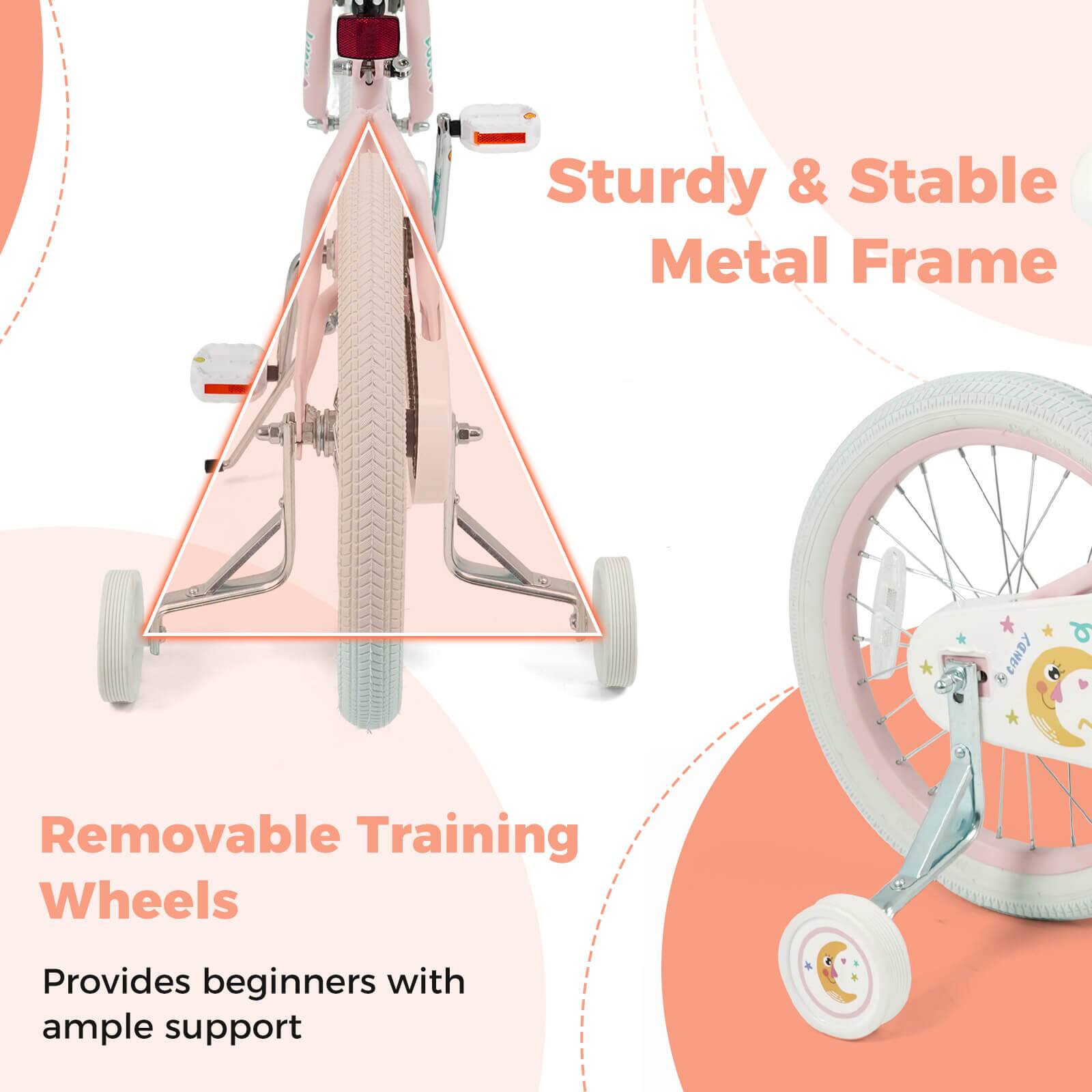 Sturdy & Stable Metal Frame

Removable Training Wheels

Provides beginners with ample support