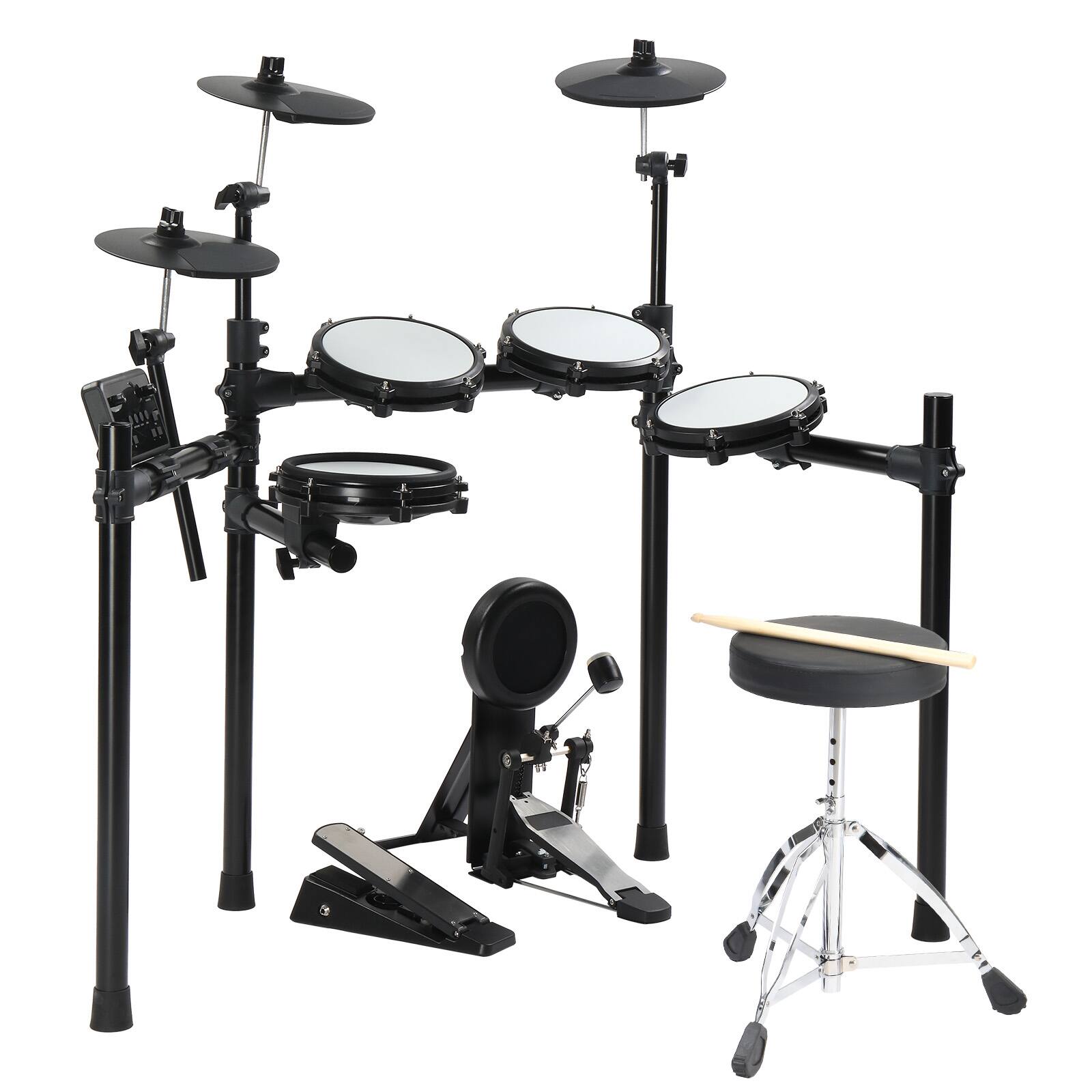 Alt View 1. Winado - Ktaxon Electronic Drum Set  with 4 x 8in Drum Pads, 3x 9.5in Cymbals, 6.5in Independent bass drum, 225  Sounds.