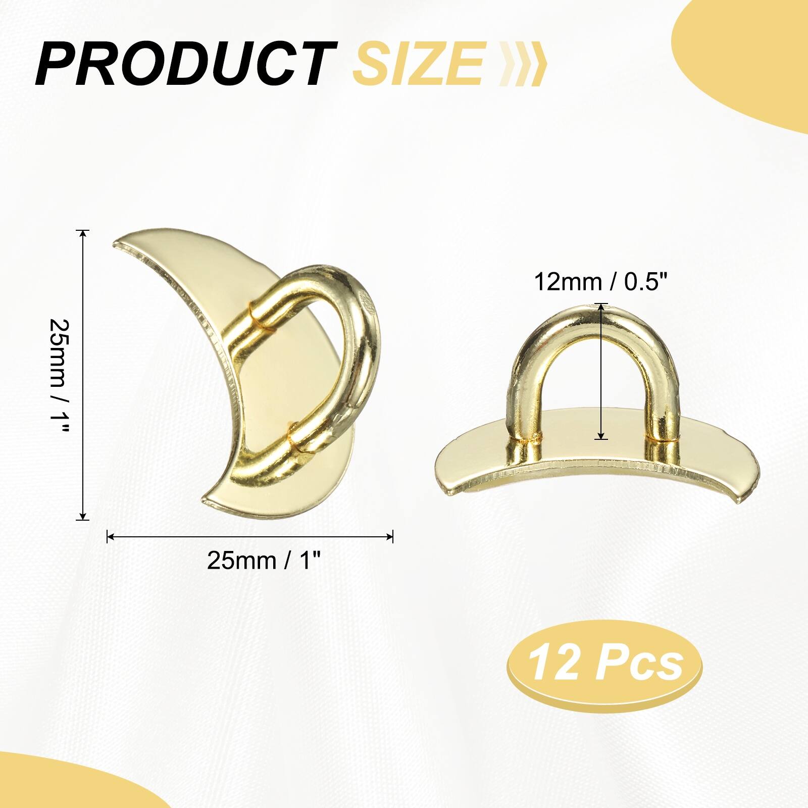 PRODUCT SIZE >> 25mm / 1"  
12mm / 0.5"  
25mm / 1"  
12 Pcs