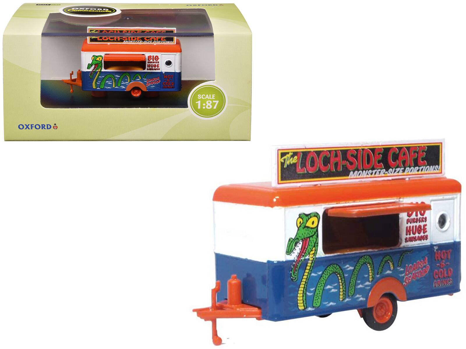 Mobile Food Trailer "Loch-Side Cafe" 1/87 (HO) Scale Diecast Model by Oxford Diecast - Multi