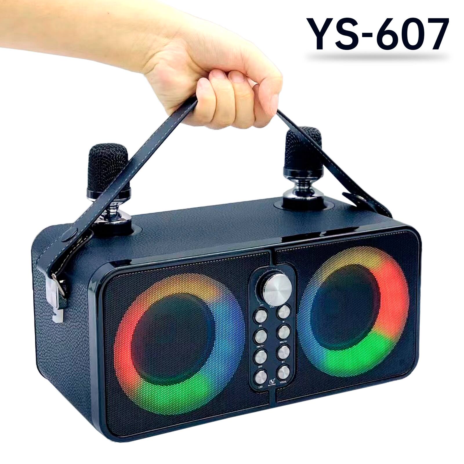 Angle. Topteng - Wireless Bluetooth Speaker – Dual Mic Karaoke, 30W, Wooden Cabinet, 7 Voice Effects, TF/USB, Fit for Party & Outdoor - Black.
