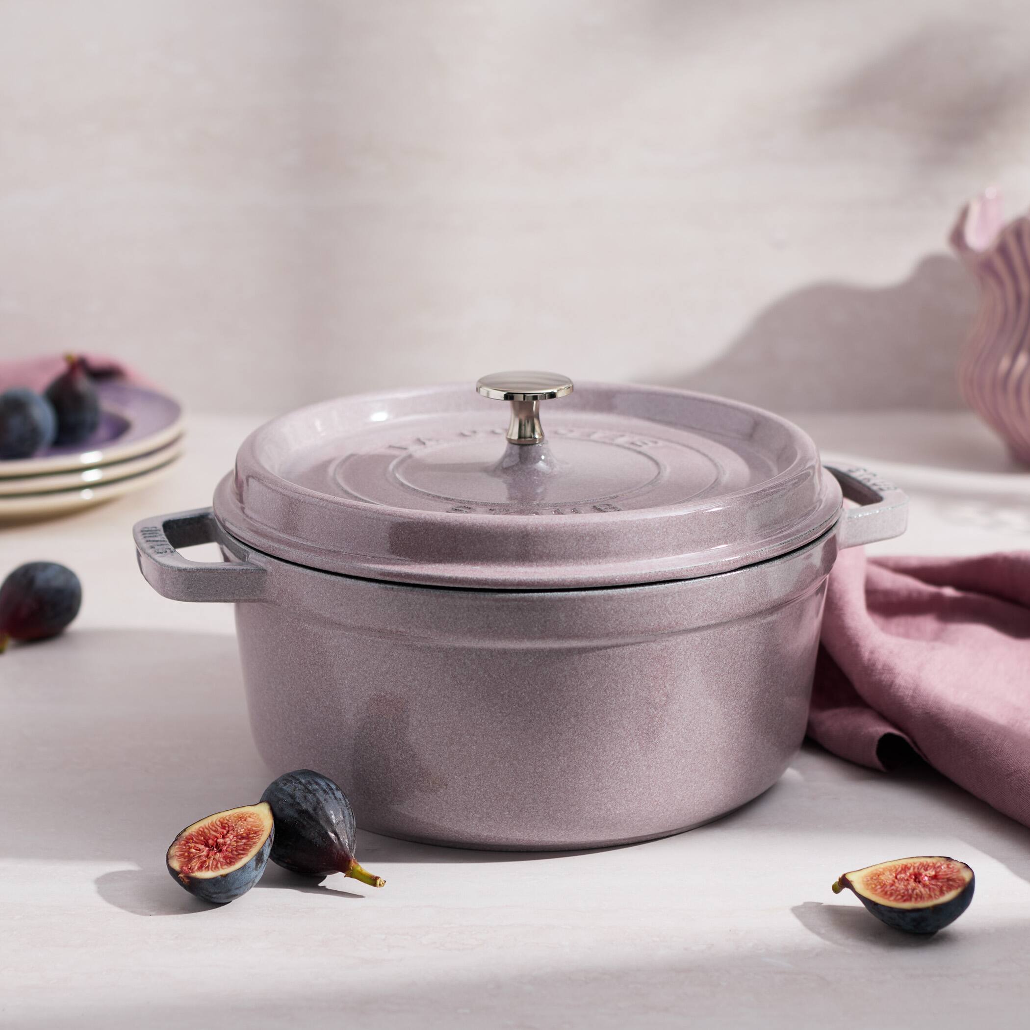 Alt View 1. Staub - Staub Cast Iron Round Dutch Oven, Made in France, 4-qt, Lilac - Lilac.