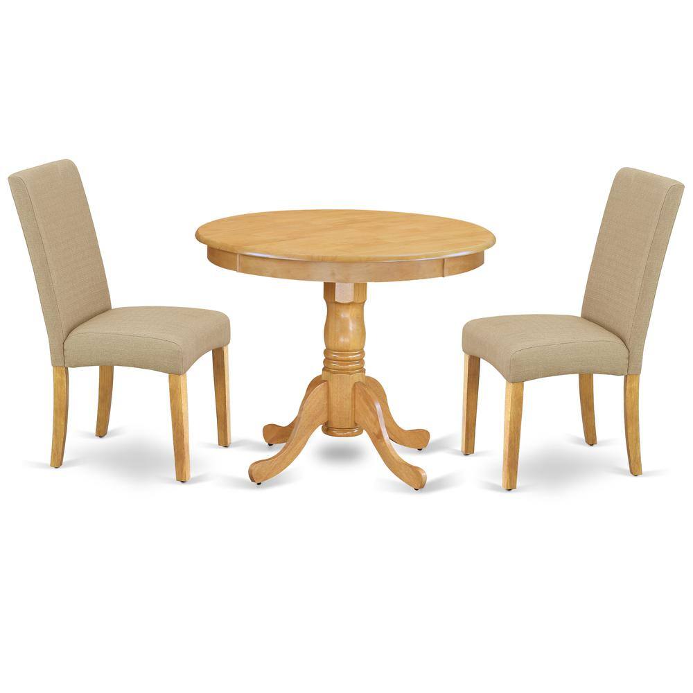 Back. East West Furniture - Dining Room Set Oak - Brown.