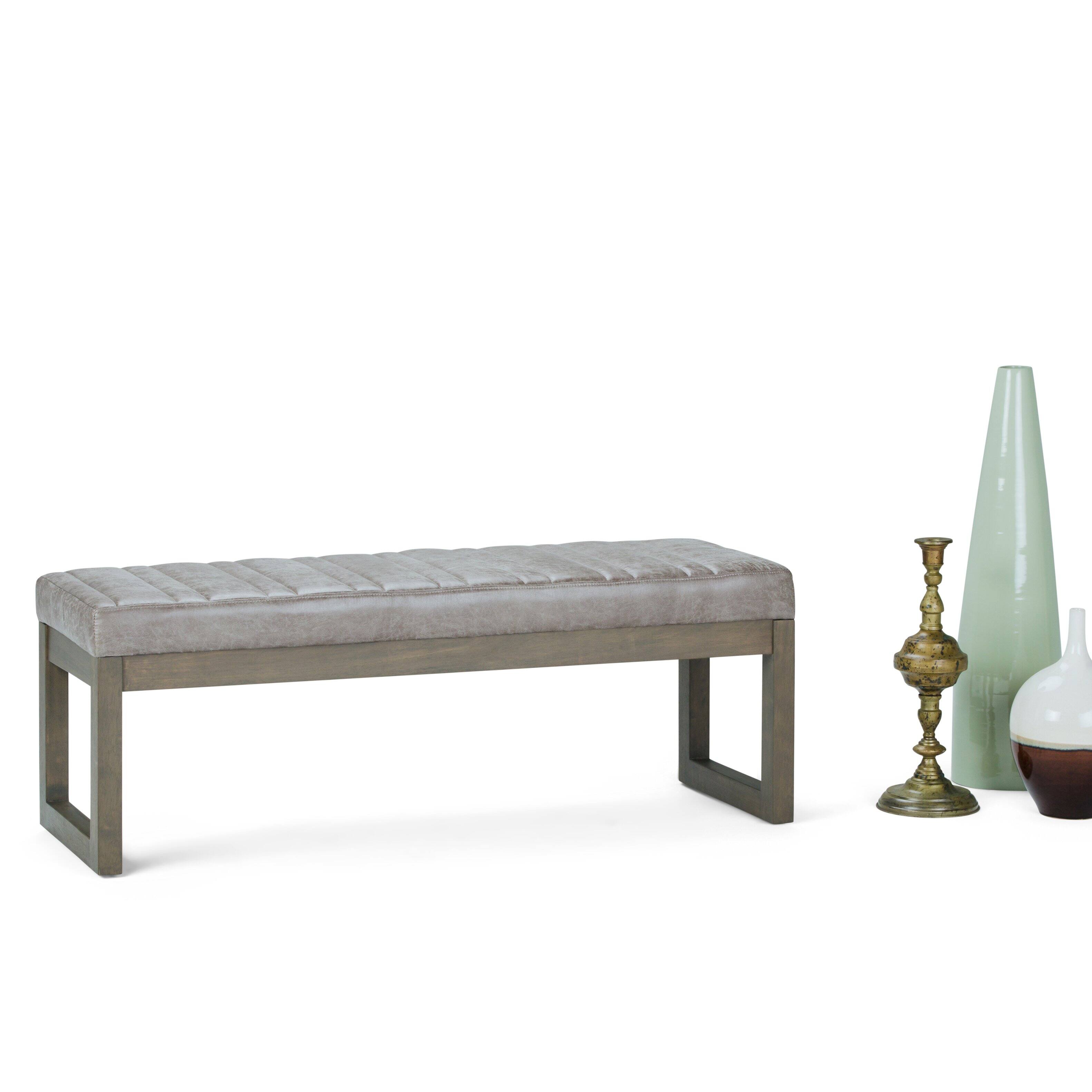 Alt View 11. Simpli Home - Casey Ottoman Bench - Distressed Grey Taupe.