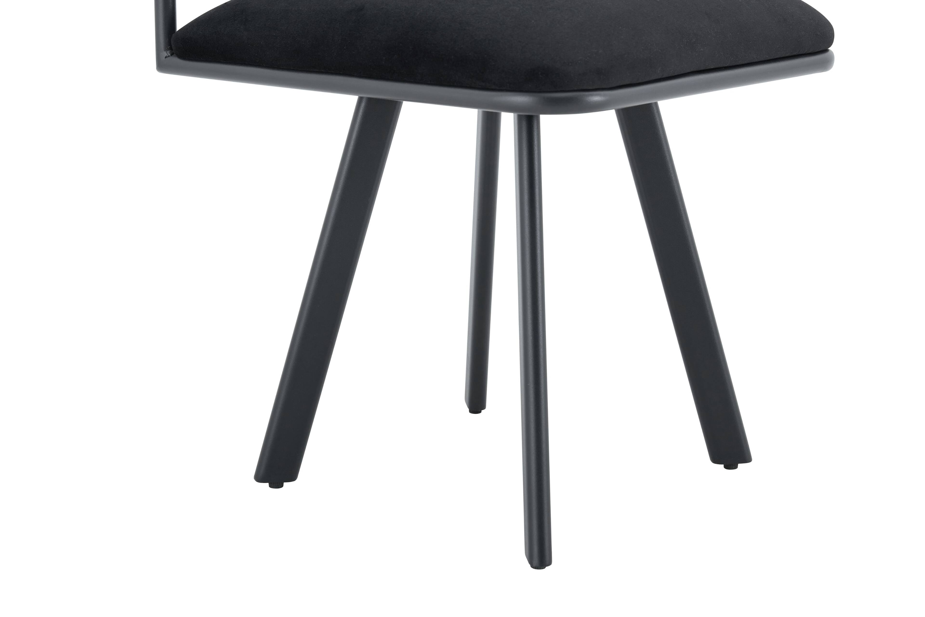 Alt View 1. Loheer - Loheer Black Dining Chair with Padded Seat and Textured Fabric Backrest, Modern Kitchen Accent Chair, 2.3 ft - Black.