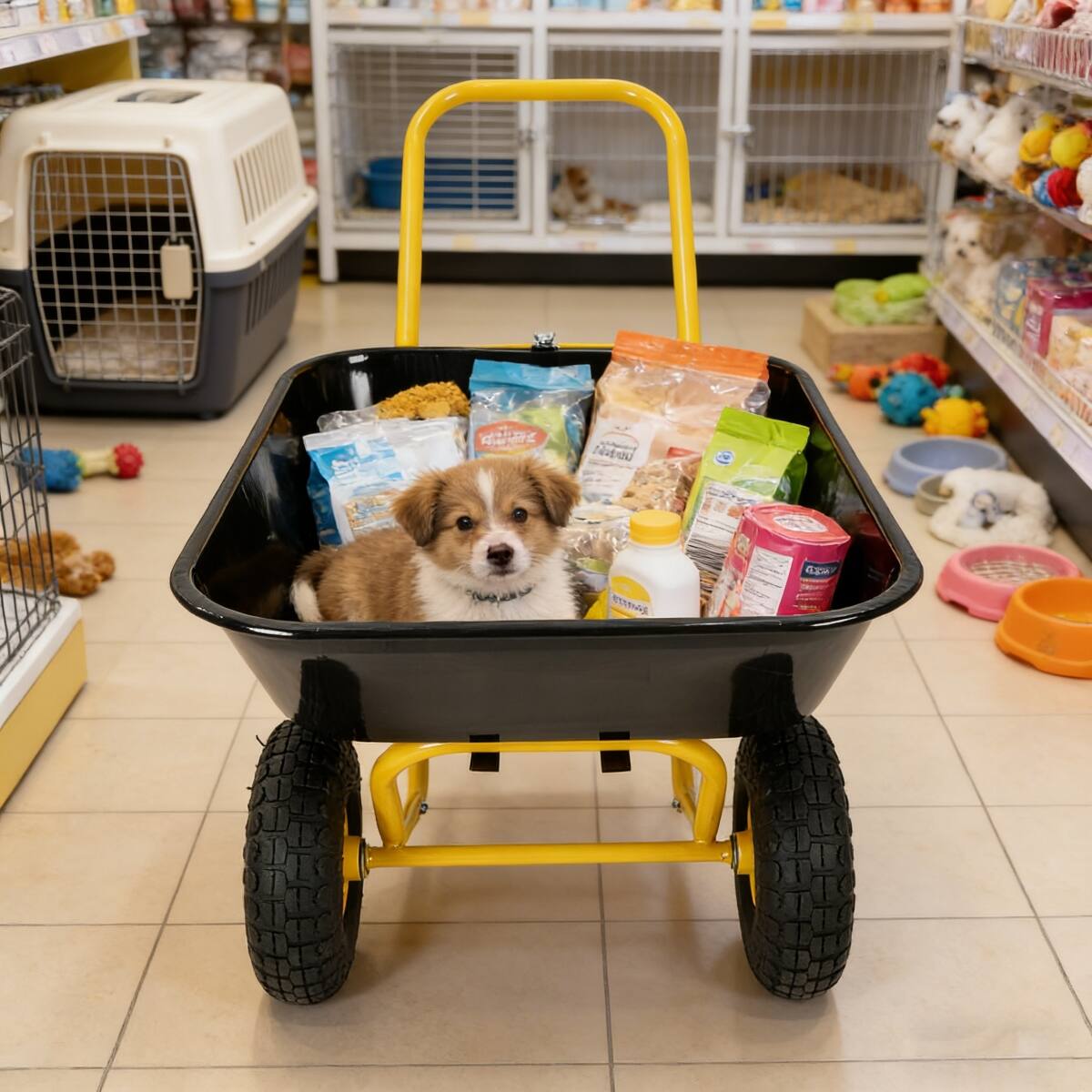 Alt View 9. Loheer - Loheer Two-Wheeled Garden Cart with 10-Inch Pneumatic Wheels Yellow/Black.