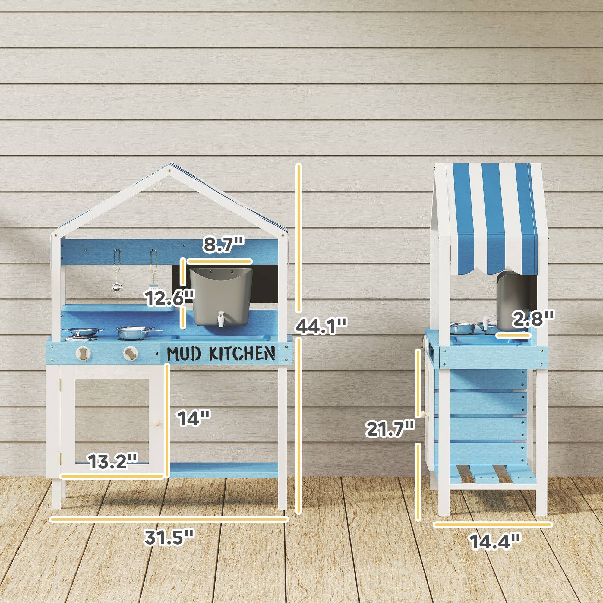- 8.7"
- 12.6"
- 44.1"
- MUD KITCHEN
- 2.8"
- 13.2"
- 14"
- 21.7"
- 31.5"
- 14.4"