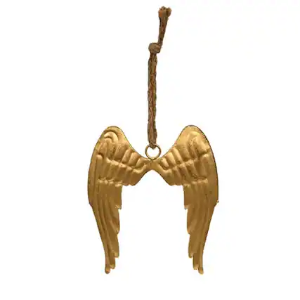 Front. BreeBe - Vintage Gold Hanging Angel Wings - Gold.