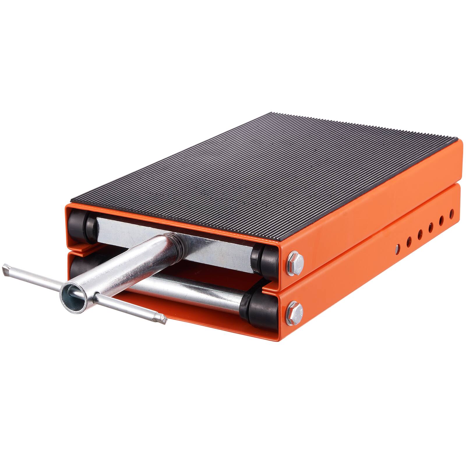 Alt View 5. VEVOR - Motorcycle Lift, 1100 LBS Motorcycle Scissor Lift Jack with Wide Deck & Safety Pin, 3.7"-13.8" Center Hoist Crank Stand - Orange;Black.