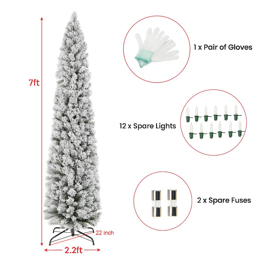 1 x Pair of Gloves  
7ft  
12 x Spare Lights  
2 x Spare Fuses  
22 inch  
2.2ft