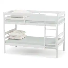 Gymax - Twin Over Twin Bunk Bed Wooden Convertible Into 2 Beds High Guardrails - White