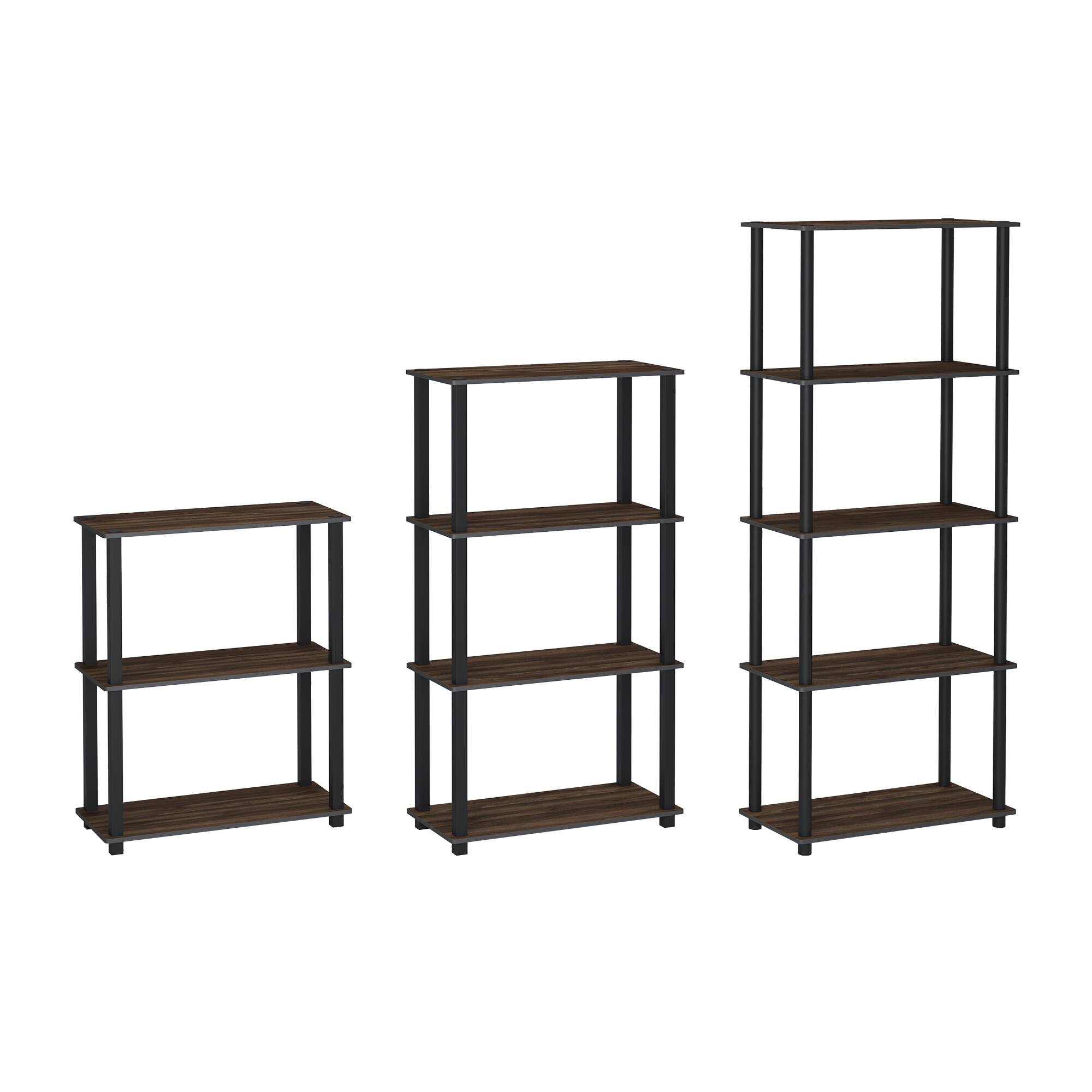 Back. HOMLUX - 5-Tier 57.4" Open Shelf Bookcase Compact Storage Bookshelf for Living Room Bedroom Office Columbia Walnut & Black - Columbia Walnut & Black.