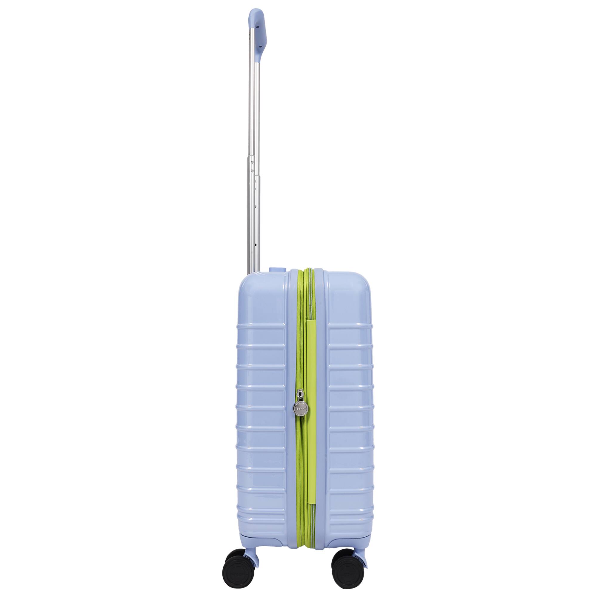 Left. Ful - 22" Expandable Hardside Carry-On Spinner - LIGHT BLUE.