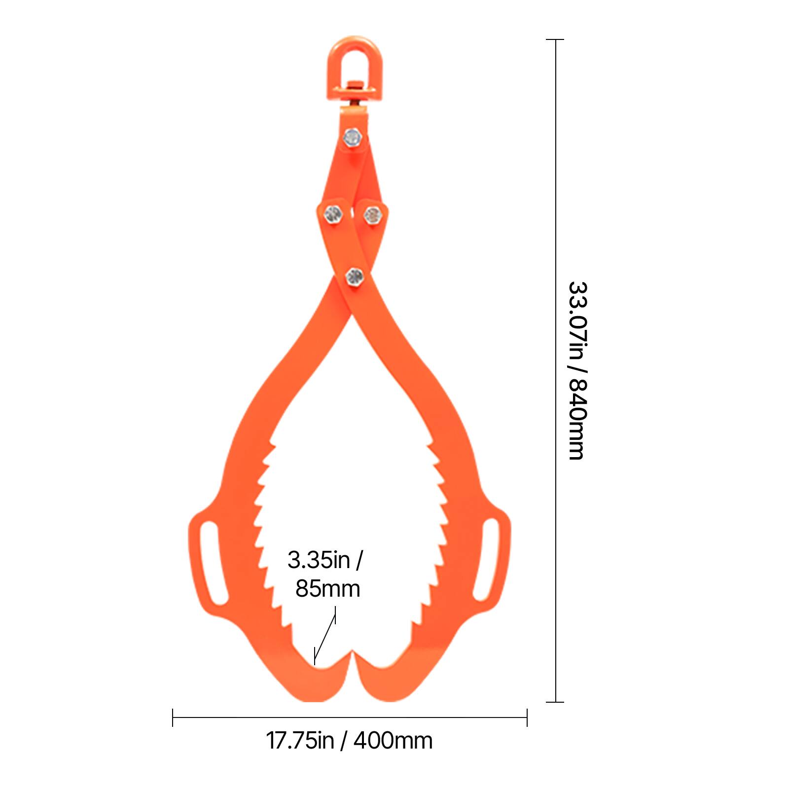 33.07in / 840mm  
3.35in / 85mm  
17.75in / 400mm