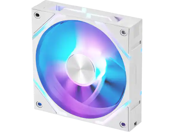 Front. MSI - MSI MPG EZ120 ARGB White Fan - 120mm, Fluid Bearing, Mystic Light, 1900RPM, 2Y Warranty - White.